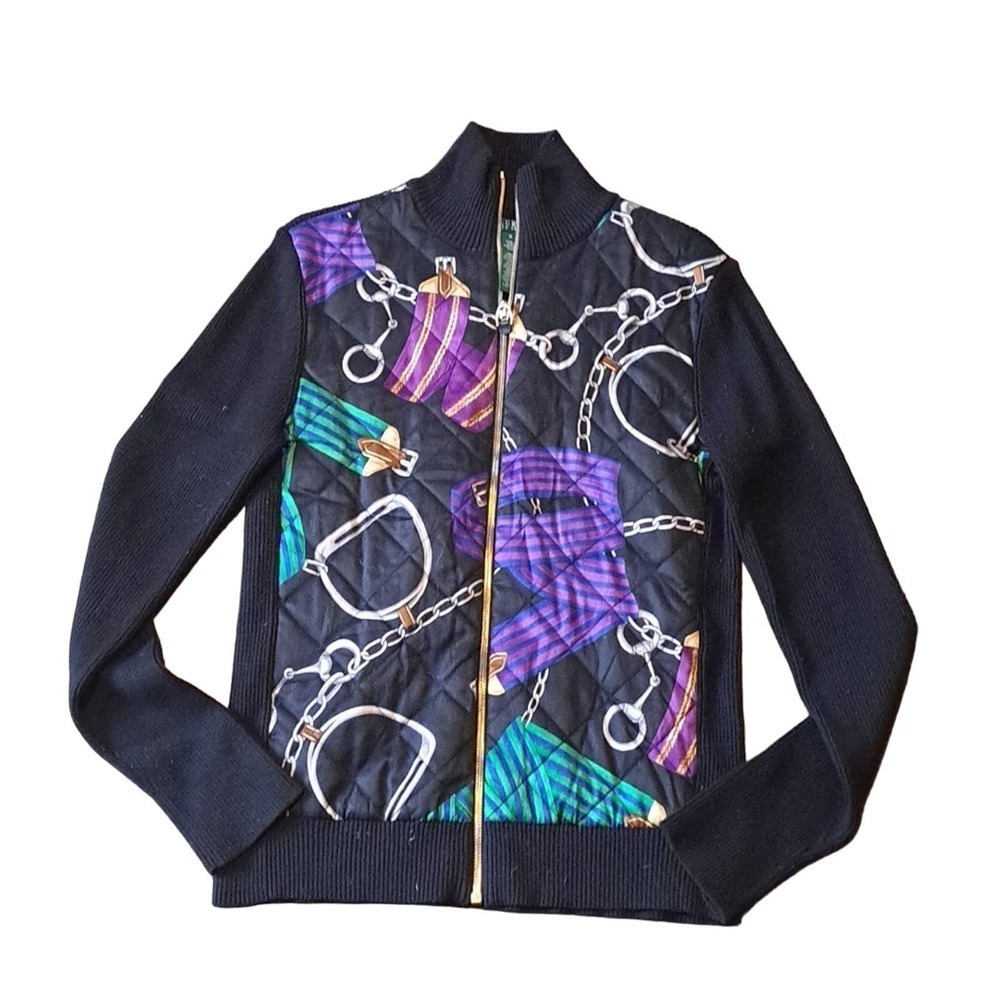 Ralph Lauren Black and Multicolor Women's Sweater
